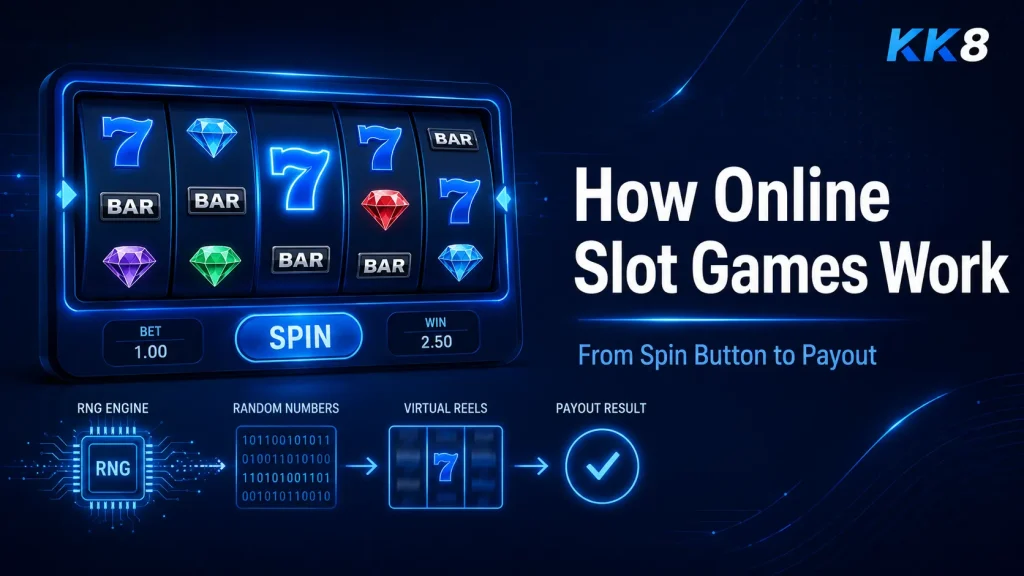 How online slot games work using RNG, virtual reels, and payout calculations